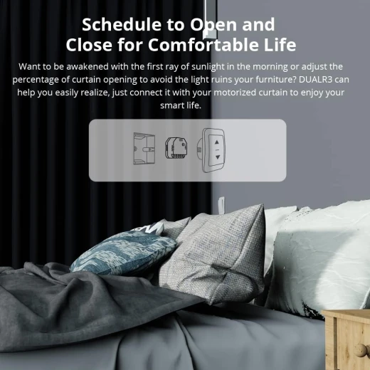 وحدة التبديل الذكية DUALR3 Lite، مفتاح ستارة ذكي يعمل بالواي فاي، ستارة DIY بمرحل مزدوج، ستائر، مصراع دوار، مفتاح ذكي ثنائي الاتجاه، متوافق مع مساعد أليكسا وجوجل (عبوة واحدة) من سون اوف - سونوف - Image 7