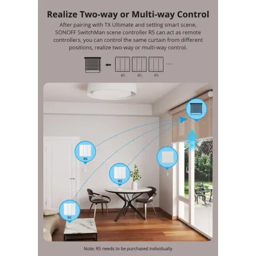 SONOFF TX Ultimate T5-3C Smart Wall Switch for Roller Shutter Electric Curtains Blinds - Sonoff - Image 6