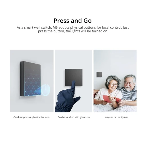 مفتاح ميكانيكي ذكي من SONOFF، مفتاح إضاءة ذكي يعمل عبر WiFi بتردد 2.4GHz، زر واحد، يتطلب سلك محايد، متوافق مع Alexa وGoogle Home، نوع SONOFF M5 86، الموديل: M5-1C-86 — سونوف - سونوف - Image 11