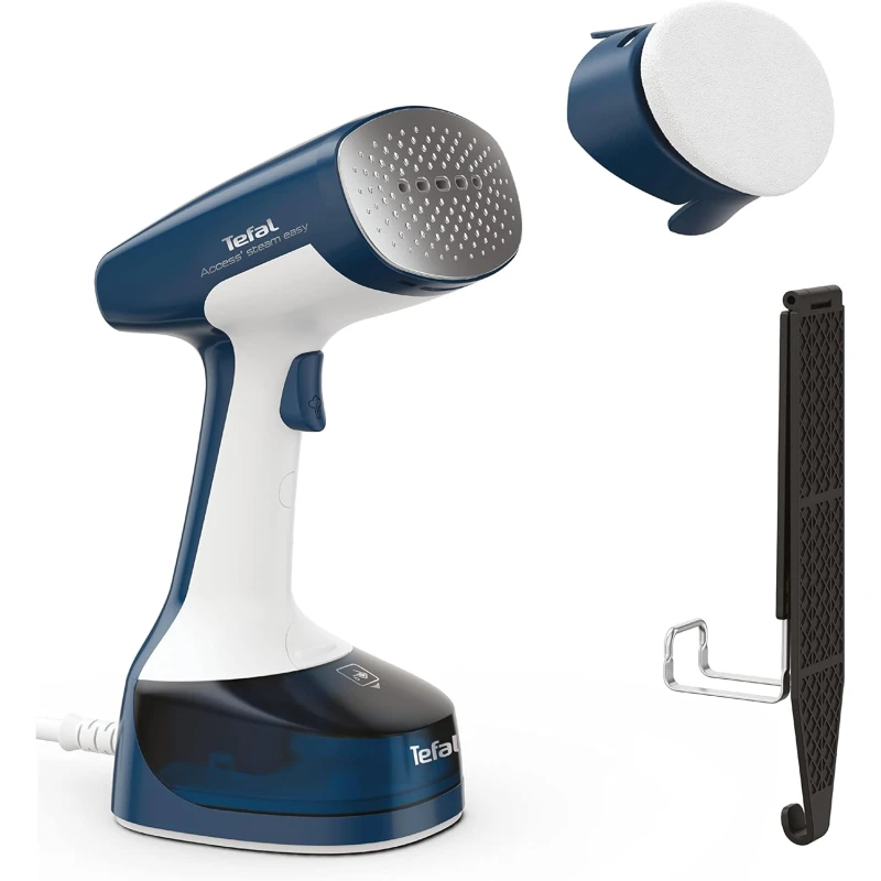 Tefal Garment Steamer Handheld Easy 1400W, Blue, 150ml Removable Tank, 8-Min Continuous Steam, 15s Heat-Up, Hygienic Fabric Care - Tefal