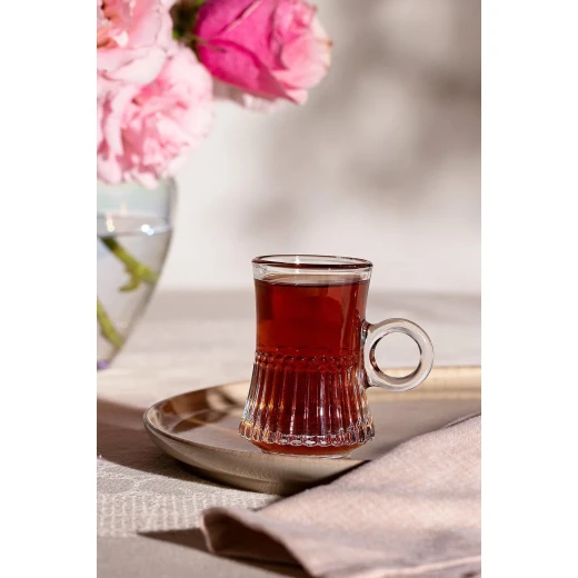 Torce 4-Piece Teacup Set, 115 ml Transparent Glass Cups, Elegant Design - Madame COCO - Image 2