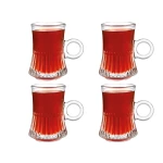 Torce 4-Piece Teacup Set, 115 ml Transparent Glass Cups, Elegant Design - Madame COCO