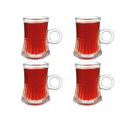 Torce 4-Piece Teacup Set, 115 ml Transparent Glass Cups, Elegant Design
