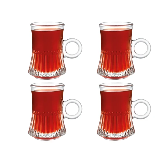 Torce 4-Piece Teacup Set, 115 ml Transparent Glass Cups, Elegant Design Torce 4-Piece Teacup Set, 115 ml Transparent Glass Cups, Elegant Design
