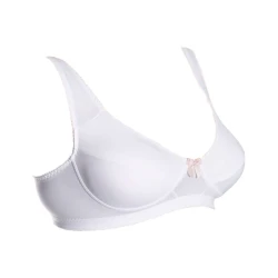Chicco Maternity Microfibre Bra White Size 4C Soft Non Wired Nursing Bra with Adjustable Straps and 4 Hook Closure 90% Cotton 10% Elastane