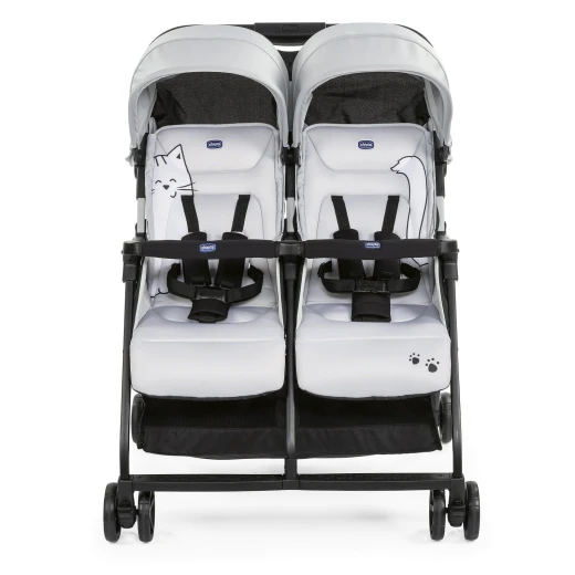 Chicco Ohlala Twin Stroller Silver Lightweight 