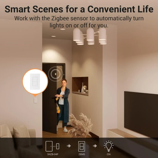 من سونوف مفتاح إضاءة ذكي محور SONOFF Zigbee المطلوب، قاطع ذكي، مفتاح ذكي بدون محايد أو مع محايد، تحكم صوتي مع Alexa Google Home، مفتاح Zigbee ZBM5-2C-120W - سونوف - Image 4