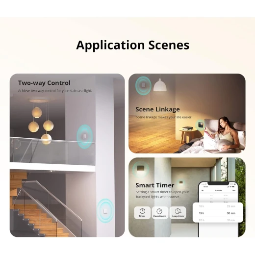 مفتاح الإضاءة الذكي SONOFF ZBMINIL2 Extreme Zigbee (ثنائي الاتجاه)، يعمل مع Alexa وSmartThings Hub وGoogle Home وSONOFF ZBBridge-P، يتطلب محور ZigBee، لا يتطلب سلكًا محايدًا - سونوف - Image 4