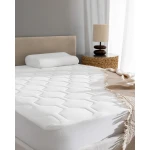 Madame COCO Antony Cool Single Plus Fitted Mattress Protector, Waterproof & Stain-Resistant, 100% Polyester, White, 120x200+35 cm, Elastic Corners for Easy Fit - Madame COCO