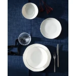 Madame COCO Collin 6-Person 24-Piece Dinnerware Set - White/Silver - Madame COCO