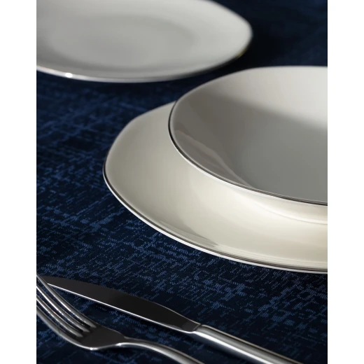 Madame COCO Collin 6-Person 24-Piece Dinnerware Set - White/Silver - Madame COCO - Image 2