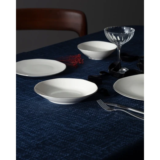 Madame COCO Collin 6-Person 24-Piece Dinnerware Set - White/Silver - Madame COCO - Image 3