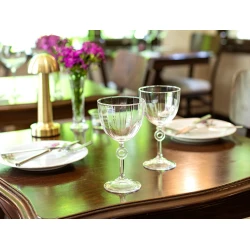 Madame COCO Lavinia Set of 4 Glasses 270 ml Each, Elegant Glassware for Dining, Made in Turkey