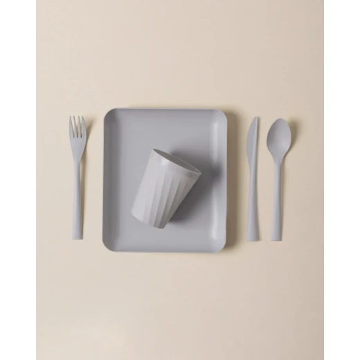 Madame COCO Camilla Picnic Set Soft Grey, Durable Plastic Tableware, Includes 6 Plates, Glasses, Forks, Spoons & Knives, Compact 32x24x10 cm Box Madame COCO Camilla Picnic Set Soft Grey, Durable Plastic Tableware, Includes 6 Plates, Glasses, Forks, Spoons & Knives, Compact 32x24x10 cm Box
