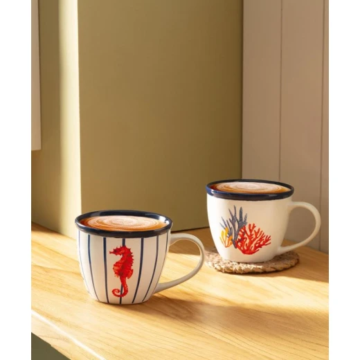 Madame COCO Marine Vague 2 pcs mug set 245 ml, 12X9X7CM