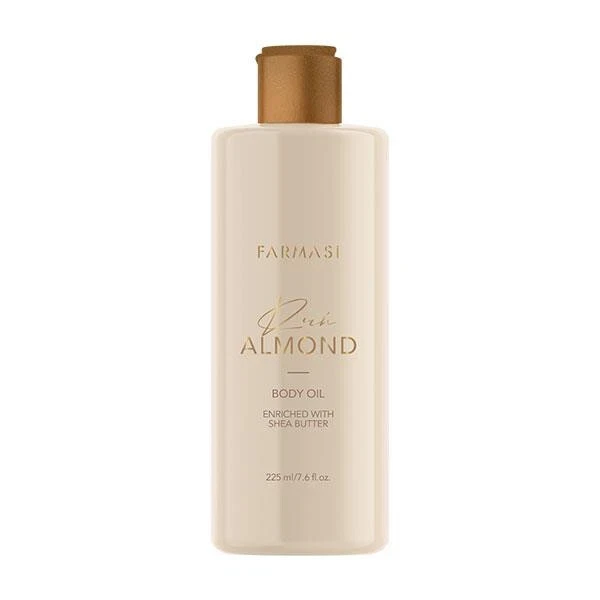 Farmasi Rich Almond Body Oil 225 ml Nourishing Body Moisturizer with Vitamin E & Shea Butter Hydrating & Soothing for Dry Skin - Farmasi