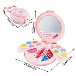 My Dolly Kids' Makeup Set with Mirror Portable & Safe Beauty Box for Creative Play