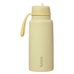 b.box Triple Insulated 34oz Water Bottle w/Stainless Steel Straw 46 Hours Cold Leak Proof Tumbler with Lid and Straw for Travel, Gym & School BPA Free Sports Water Bottles lemon twist - B.Box