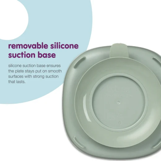 b.box 2-in-1 Suction Plate with Divider, Adjustable Baby Feeding Plate for Self-Feeding, Removable Suction Base & Divider, BPA-Free, Dishwasher & Microwave Safe sage - B.Box - Image 3