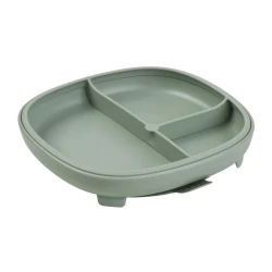 b.box 2-in-1 Suction Plate with Divider, Adjustable Baby Feeding Plate for Self-Feeding, Removable Suction Base & Divider, BPA-Free, Dishwasher & Microwave Safe sage