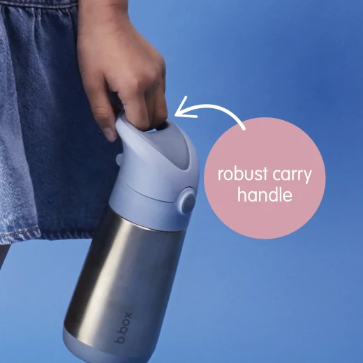b.box 350ml Insulated Drink Bottle, Chill Out, Triple Layer Stainless Steel Thermos for Kids, Leak-Proof with Silicone Straw & Carry Handle, BPA-Free, Keeps Drinks Cold 8h / Warm 6h - B.Box - Image 3