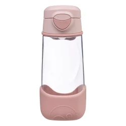 b.box 450mL Sport Spout Kids Water Bottle for School, Sports, Travel, Daycare. Leakproof, Spill Proof, Dishwasher Safe Easy Grip Triangle Shape, Durable Tritan Material BPA Free Blush crush