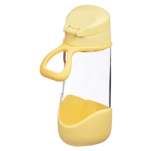 b.box 450mL Sport Spout Kids Water Bottle for School, Sports, Travel, Daycare Leakproof, Spill Proof, Dishwasher Safe Easy Grip Triangle Shape, Durable Tritan Material BPA Free Lemon Twist - B.Box - Image 3