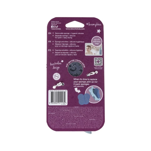 b.box Baby Bath Brush + Sponge, Soft Silicone Cradle Cap Brush & Replaceable Sponge, Fox Design, Gentle Scalp Exfoliator for Newborns, BPA-Free, Dishwasher Safe - B.Box - Image 7