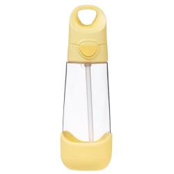 b.box 600ml Kids Water Bottle with Straw, Tritan, Leak-Proof, BPA-Free, Easy Open, Dishwasher Safe, for Toddlers & Children Ages 3+, Lemon Twist