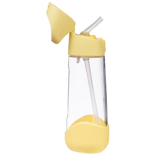 b.box 600ml Kids Water Bottle with Straw, Tritan, Leak-Proof, BPA-Free, Easy Open, Dishwasher Safe, for Toddlers & Children Ages 3+, Lemon Twist - B.Box - Image 3