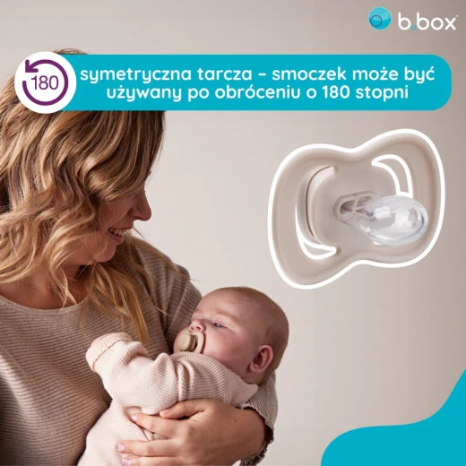 b.box Silicone Pacifiers 0–6 Months, 2-Pack with Protective Cover, Blush/latte, Orthodontic, Antimicrobial, BPA-Free, For Breastfed Babies - B.Box - Image 4