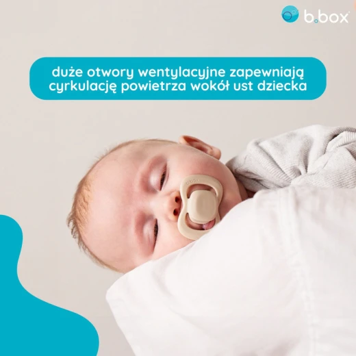 b.box Silicone Pacifiers 0–6 Months, 2-Pack with Protective Cover, Blush/latte, Orthodontic, Antimicrobial, BPA-Free, For Breastfed Babies - B.Box - Image 3