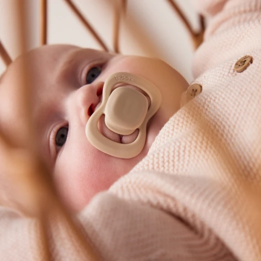 b.box Silicone Pacifiers 0–6 Months, 2-Pack with Protective Cover, Blush/latte, Orthodontic, Antimicrobial, BPA-Free, For Breastfed Babies - B.Box - Image 5
