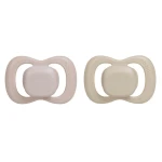 b.box Silicone Pacifiers 0–6 Months, 2-Pack with Protective Cover, Blush/latte, Orthodontic, Antimicrobial, BPA-Free, For Breastfed Babies - B.Box