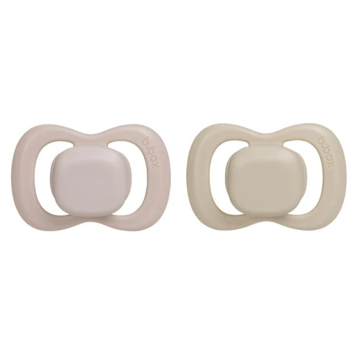 b.box Silicone Pacifiers 0–6 Months, 2-Pack with Protective Cover, Blush/latte, Orthodontic, Antimicrobial, BPA-Free, For Breastfed Babies b.box Silicone Pacifiers 0–6 Months, 2-Pack with Protective Cover, Blush/latte, Orthodontic, Antimicrobial, BPA-Free, For Breastfed Babies