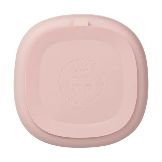 b.box Silicone Suction Plate with Lid for Babies and Toddlers, Divided Sections, Non-Slip Base, Leakproof Lid & Feeding Mat, Microwave, Dishwasher & Oven Safe, Blush Pink - B.Box - Image 4