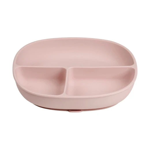 b.box Silicone Suction Plate with Lid for Babies and Toddlers, Divided Sections, Non-Slip Base, Leakproof Lid & Feeding Mat, Microwave, Dishwasher & Oven Safe, Blush Pink - B.Box - Image 5