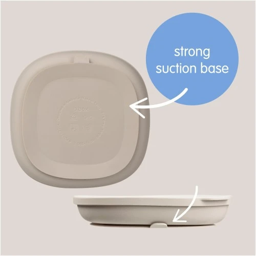 b.box Silicone Suction Plate with Lid for Babies and Toddlers, Divided Sections, Non-Slip Base, Leakproof Lid & Feeding Mat, Microwave, Dishwasher & Oven Safe, Latte - B.Box - Image 3