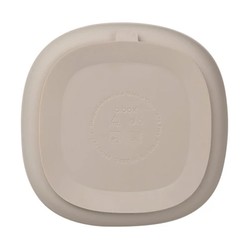 b.box Silicone Suction Plate with Lid for Babies and Toddlers, Divided Sections, Non-Slip Base, Leakproof Lid & Feeding Mat, Microwave, Dishwasher & Oven Safe, Latte - B.Box - Image 2
