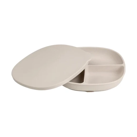 b.box Silicone Suction Plate with Lid for Babies and Toddlers, Divided Sections, Non-Slip Base, Leakproof Lid & Feeding Mat, Microwave, Dishwasher & Oven Safe, Latte b.box Silicone Suction Plate with Lid for Babies and Toddlers, Divided Sections, Non-Slip Base, Leakproof Lid & Feeding Mat, Microwave, Dishwasher & Oven Safe, Latte