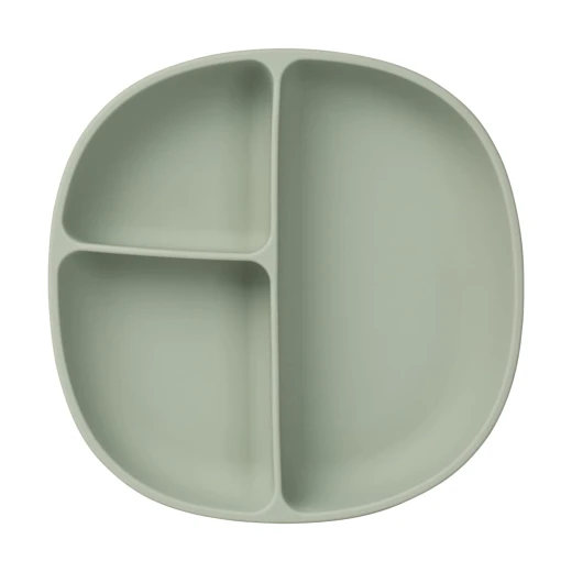 b.box Silicone Suction Plate with Lid for Babies and Toddlers, Divided Sections, Non-Slip Base, Leakproof Lid & Feeding Mat, Microwave, Dishwasher & Oven Safe, Sage - B.Box - Image 2