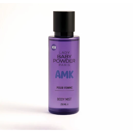 بخاخ الجسم AMK New Lady Baby Powder Paris بنفسجي: عبوة 250 مل برائحة منعشة تدوم طويلاً للاستخدام اليومي، مثالي للنساء بخاخ الجسم AMK New Lady Baby Powder Paris بنفسجي: عبوة 250 مل برائحة منعشة تدوم طويلاً للاستخدام اليومي، مثالي للنساء