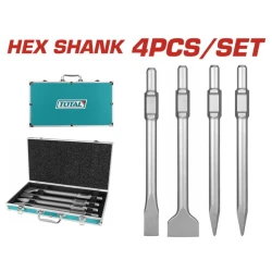 TOTAL 4PCs SDS Hex Chisel Set (TAC0304375)