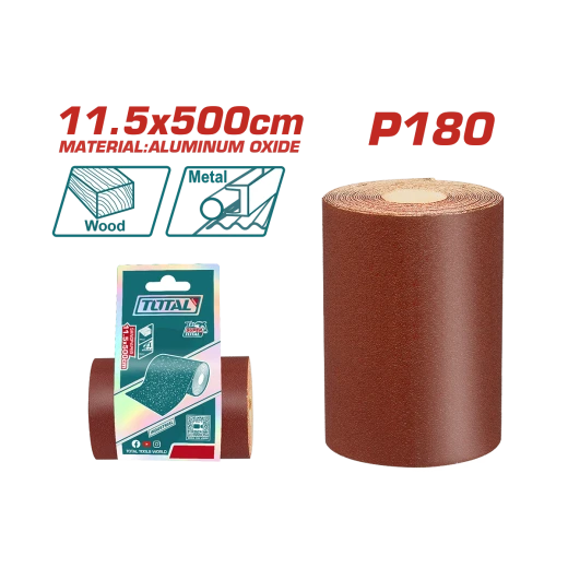 لفة ورق صنفرة P180 مقاس 11.5 سم × 500 سم (TAC18065) من توتال لفة ورق صنفرة P180 مقاس 11.5 سم × 500 سم (TAC18065) من توتال