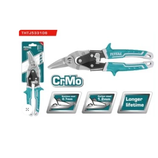 TOTAL Aviation Snip Left 250mm – 10" – Heavy-Duty Left-Cutting Snips for Sheet Metal and Industrial Applications TOTAL Aviation Snip Left 250mm – 10" – Heavy-Duty Left-Cutting Snips for Sheet Metal and Industrial Applications