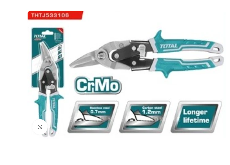 TOTAL Aviation Snip Left 250mm – 10" – Heavy-Duty Left-Cutting Snips for Sheet Metal and Industrial Applications