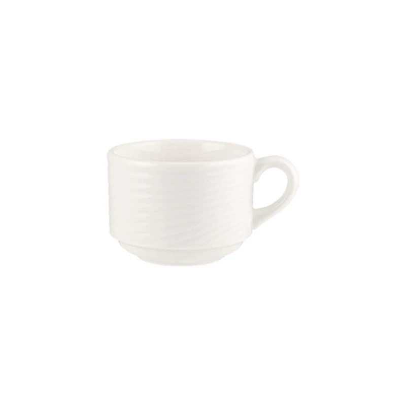 Bonna Loop Coffee Cup 180ml – Sleek White Porcelain Elegance - Bonna