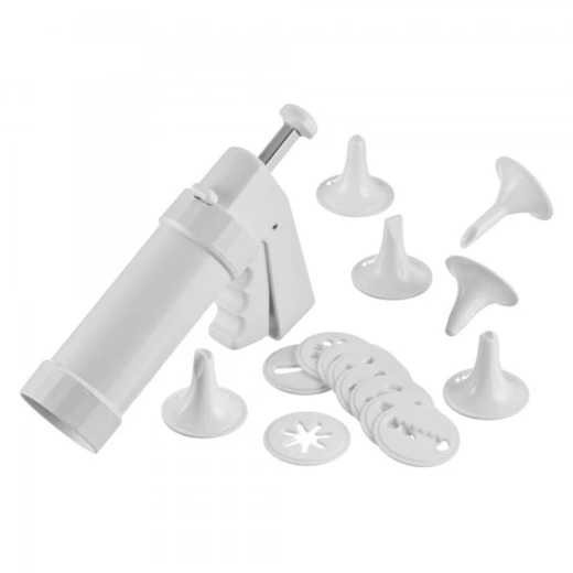WMF Biscuit Maker Set , Size 20 × 5.5 cm ,17 Pieces , Includes 10 Shapes & 7 Nozzles WMF Biscuit Maker Set , Size 20 × 5.5 cm ,17 Pieces , Includes 10 Shapes & 7 Nozzles