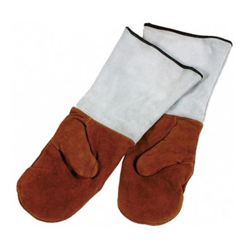 APS Leather Oven Gloves, Heat Resistant up to 250°C , One Size with Protective Cuffs - APS