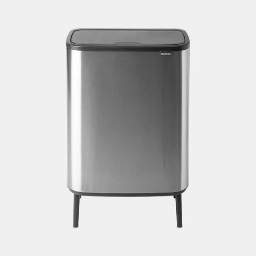 Brabantia Bo Touch Bin Hi 60 Liter , Matte Steel Fingerprint Proof, Stylish Design with Legs Brabantia Bo Touch Bin Hi 60 Liter , Matte Steel Fingerprint Proof, Stylish Design with Legs